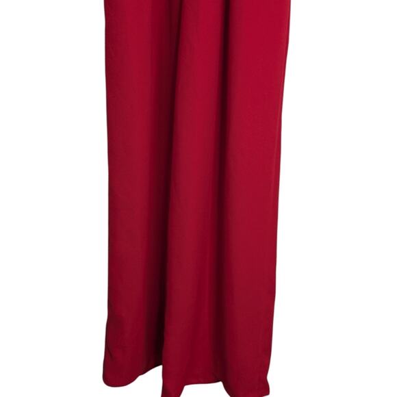 NEW Gal Meets Glam Brielle Jumpsuit 4 Red Wide Leg Holiday Christmas Wide Leg - Picture 4 of 12